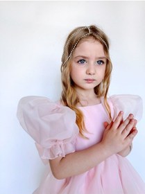Resim Linola Baby Kids Puffy Şifon Kız Çocuk Parti Elbisesi Pudra 