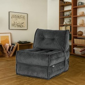 Resim Homedius Mocca Tek Kişilik Katlanır Yatak Uzanma Koltuğu Antrasit Tek 