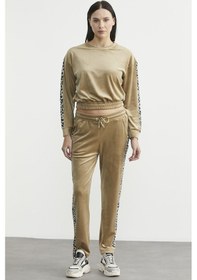 Resim Leopar Kombinli Kadife Eşofman Takım - Vizon Vizon 