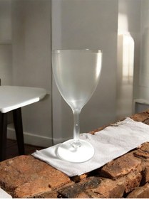 Resim Kırılmaz Çizilmez Şarap Bardağı 320 Ml Polikarbon Şarap Kadehi 6 Adet Buzlu Şeffaf 