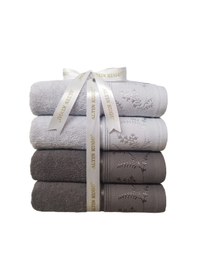 Resim Ditsy Yüz Havlusu 4 Adet- Antrasit Gri Antrasit - Gri 