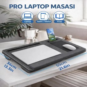 Resim Coofbe Taşınabilir Telefon ve Tablet Bölmeli Minderli Laptop Sehpası Notebook Bilgisayar Çalışma Masası 