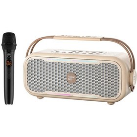 Resim Nowgo C2 60w Taşınabilir Rgb Bluetooth Hoparlör Mikrofonlu Karaoke Parti Speaker Bej 