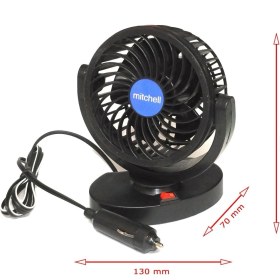 Resim 360 Derece Hareketli Tekli Araç Içi Vantilatör 12V 