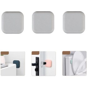 Resim Microcase Darbe Önleyici Yapışkanlı Silikon Kapı Kolu Stoperi Tamponu Kare Tasarım - Al5004 3 Adet 