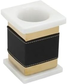 Resim Mayaglory Vogue Serisi Doğal Mermer Taş Deri Diş Fırçalık Siyah Gold Renk 4250 