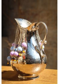 Resim Antepsepeti Bakır Gümüş Kaplama Boncuklu Sürahi 