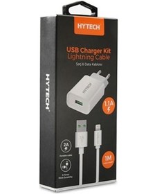 Resim Hytech Hy-Xe14L 1100Ma Ev Şarj + 2A Lightning Usb Kablolu Beyaz 