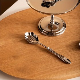 Resim 304 Paslanmaz Çelik Tatlı Kaşığı - Zarif Çiçek Sap Tasarımı, Dayanıklı ve Paslanmaz, Çorbalar, Tatlar, Tatil Yemekleri (Noel, Cadılar Bayramı, Paskalya, Şükran Günü, St. Patrick'S Günü) için, Tatlı Kaşığı Seti, Şenlikli Sofra Takımı, Dekoratif Mutfak Eşyaları, Paslanmaz Mutfak Eşyaları 