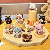 Resim Pet Kedi Serisi Yapı Blok Puzzle Oyuncak Kedi DIY Sevimli Evcil Hayvan Masa Süsü Hediye 