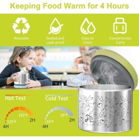 Resim Tantitoni 630 ml, Yemek Termosu, Sefer Tası, Lunch Box, İçi Dışı Çelik, TT6569Y630Y 