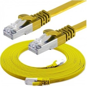 Resim Irenis CAT7 Kablo Yassı FTP Ethernet Network LAN Ağ Kablosu, 3 M-Sarı 