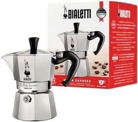 Resim Bialetti - Moka Express: 2 Cups Ocak Üstü Espresso Pişirici - 90ml - Gümüş Renk - Alüminyum Gövde - Patentli Güvenlik Valfi - Tüm Ocak Türleri İçin Uygundur (İndüksiyon Hariç) 