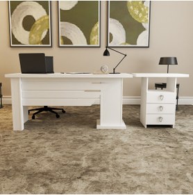 Resim Kalender Dekor Ophira-1-3 Ofis Büro Masası Takımı 