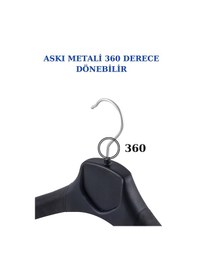 Resim 5 Adet Plastik Yüksek Kalite Ceket Askısı Elbise Askısı Siyah 