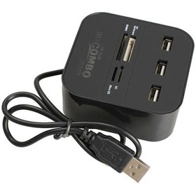 Resim USB 2.0 Hub 3 Port USB Çoklayıcı Çoklu Kart Okuyucu 40 In 1 