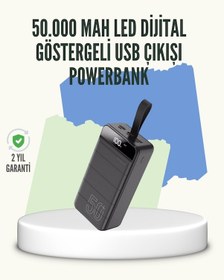 Resim Yüksek Kapasiteli 50.000 Mah Powerbank - Type-c, Lightning Ve Micro Usb Uyumlu, Çoklu Cihaz Şarj Özellikli Çok Renkli 