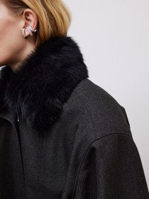 Resim SHORT WOOL-BLEND COAT - ANTRACİTE / 40 