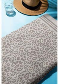 Resim Dijital Baskı Plaj Deniz Havlusu Leoparlı Desen Peştamal Hvl0112 Renkli 