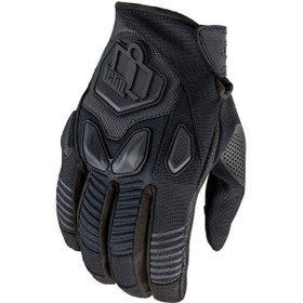 Resim Icon Automag 3 Korumalı Motosiklet Eldiveni Siyah 