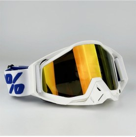 Resim Tangshopping Motosiklet Sürüş Gözlüğü Rüzgar Geçirmez Maske Dış Mekan Gözlüğü Beyaz Çerçeve-kırmızı Parça 