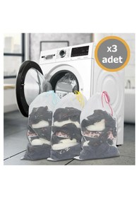Resim 3 Adet Lüx Çamaşır Yıkama Filesi Extra Güçlü X Beyaz 