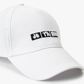 Resim Kadın Kep Şapka Slogan İşlemeli 