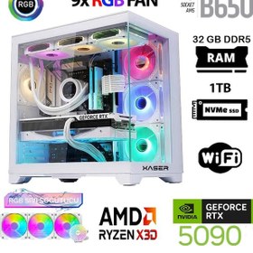 Resim Xaser Lexus X840 R7-7800X3D 32 GB 1 TB M.2 NVMe SSD 32 GB RTX5090 Free Dos Masaüstü Oyuncu Bilgisayarı 