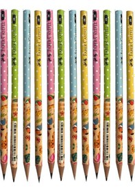 Resim Sevimli Dostlar Yuvarlak Kurşun Kalem 12 Adet 1 Paket Faber Kurşun Kalem 2b Siyah Kurşun Kalem Sevimli Dostlar Desenli 2b Kalem 