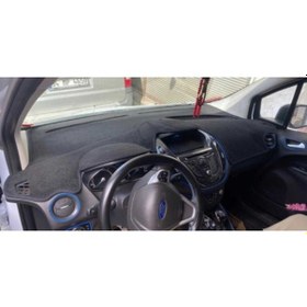 Resim 2013-2020 Modellerine Uygun Ekranlı Ford Courier Torpido Koruma Halısı Siyah Kenar Renk Sarı 