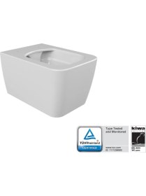 Resim Turkuaz Hera Rimless Asma Klozet Yavaş Kapanır Slim Kapak Turkuaz-Gömme Rezervuar Tam Takım 