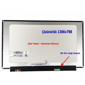 Resim 15.6 Kenarsız 30 Pin Slim Led Laptop Ekranı - Dar Kasa (Vidasız ) 