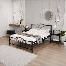 Resim Mobilya Dükkanım Bella Metal Karyola 140x190 ARM142 Siyah 