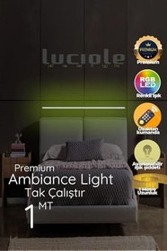 Resim luciole Led Abajur Aplik Gece Lambası Rgb Lambader 16 Renkli Uzaktan Kumandalı Işık 4 Animasyonlu Ledap24 