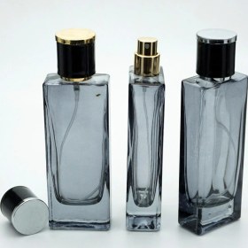 Resim Parfüm Şişesi 50 ml 3 Adet (APARAT İLE KAPATILIR) Siyah Boyalı Tower Model Kolay Kapama 