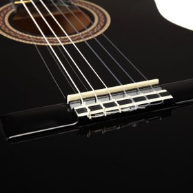 Resim Valencia VC104TCEBK Elektro Klasik Gitar Cutaway (Siyah) | Kesik Kasa - Ekolayzırlı - Sap Çelikli 