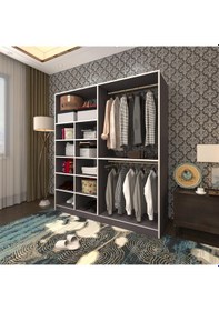 Resim Kenzlife giysi dolabı fikret 180*180*45 gri gardırop 