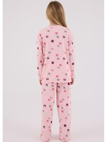 Resim Rolypoly Kız Çocuk Uzun Kol Pijama Takım Açık Pembe-1757 Pembe 