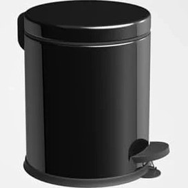 Resim Banyo Tuvalet Mutfak Pedallı Metal Çöp Kovası 3 Litre Siyah 