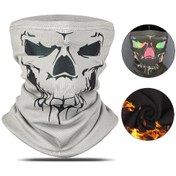 Resim Butu West Bıkıng Motosiklet Bisiklet Bisiklet Yansıtıcı Kafatası Yüz Maskesi Boyun Isıtıcı Rüzgar Geçirmez Balaclava - Gri 