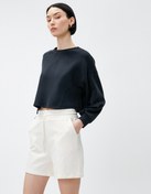 Resim Crop Sweatshirt Modal Karışımlı 