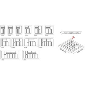 Resim Starax 2290 Çekmece İçi Plastik Kaşıklık Gri Renk 13 Bölmeli 84 x 49 CM 