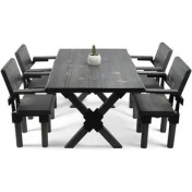 Resim Entema Doğal Ağaç Masif Ahşap Yemek Masası 75 cm x 165 cm 4 Sandalye 