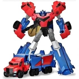 Resim Ohbe Express Giffy/oyuncak Metal Gövdeli 20 cm Araba ve Tıra Dönüşen Optimus ve Bumblebee Model Dönüşen Robotlar Autobots (Kırmızı) 
