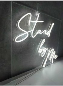 Resim By Me Neon Yazı Tabela Dekoratif Işık Organizasyon Arka Plan Aydınlatma Neon 50x45cm, stand 