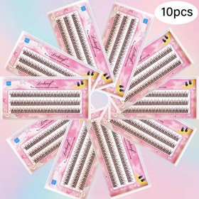 Resim 10 Kutu lvcheryl 8-12mm C-Kıvrım Balık Kuyruğu Sahte Kirpikler - Doğal Hafif Dolgunluklu DIY Kirpik Uzatma Seti, Başlangıçlar İçin Yeniden Kullanılabilir Kirpik Tüyleri, Uygun Fiyatlı ve Kolay Uygulanır, Kirpik Uzatma Aksesuarları 