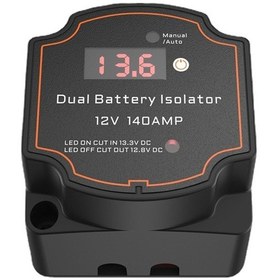 Resim Ip68 12v 140a Araba Yat Rv Akıllı Çift İzolasyon Kontrol Cihazı Vsr Dijital Ekran Voltmetre 