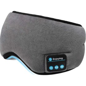 Resim Yuntech01 Koyu Gri Bluetooth 5.0 Uyku Maskeyi Kulaklık - 13 Saat Oynama Süresi, Mikrofonlu, Esnek Kayışlı, Konforlu Kadife Malzeme - 