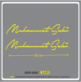 Resim EYBA STİCKER Size Özel Isim Imzası 2 Adet 30x7 Cm Ad Soyad Imza Etiket- Oto Sticker -Mesaj Atıınız- 