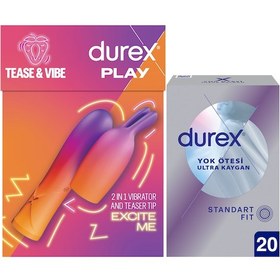 Resim Durex Yok Ötesi Ultra Kaygan Prezervatif 20'li + 2'si 1 Arada Vibratör Ve Uyarıcı Başlık 